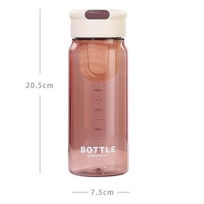 Student Summer Fashion 650ml Plastic Water Bottle with Strainer and Portable Design
