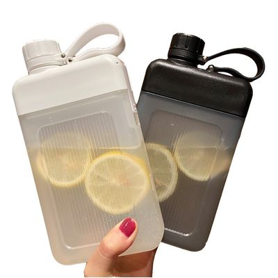 Applicable Boiling Water 450ML Flat Square Outdoor Sport Plastic Water Cup With Handle
