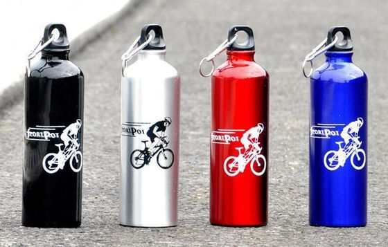 750ml Custom Logo Printing Metal Aluminum Bike Water Bottle With Carabiner for Outdoor