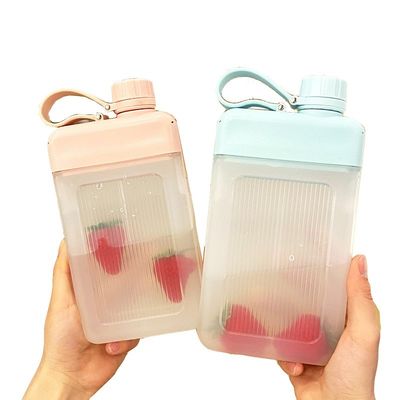 Direct Drinking Portable Square Water Bottle 450ml for Outdoor Travel Sports Bottle