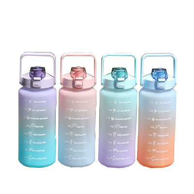 Large Capacity 2000ML PETG Drinking Water Bottle with Straw and Anti-corrosion Coating