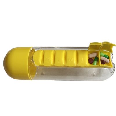 Boiling Water Multifunctional 600ML 2 In 1 Daily Plastic Water Bottle With Seven-day Pill Case