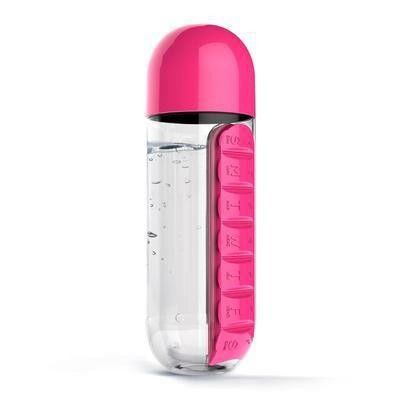 Boiling Water Multifunctional 600ML 2 In 1 Daily Plastic Water Bottle With Seven-day Pill Case
