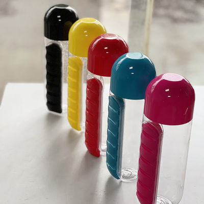 Boiling Water Multifunctional 600ML 2 In 1 Daily Plastic Water Bottle With Seven-day Pill Case