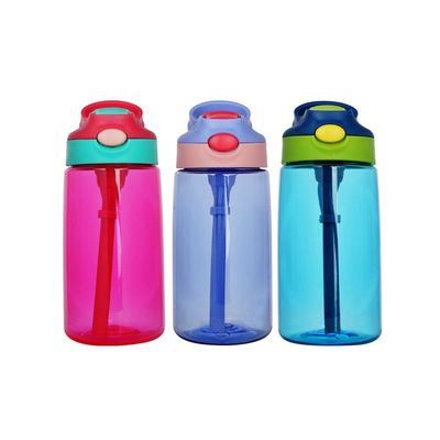 Custom Printing Logo BPA Free Kids Plastic Water Bottle 500ML with Straw and Spout