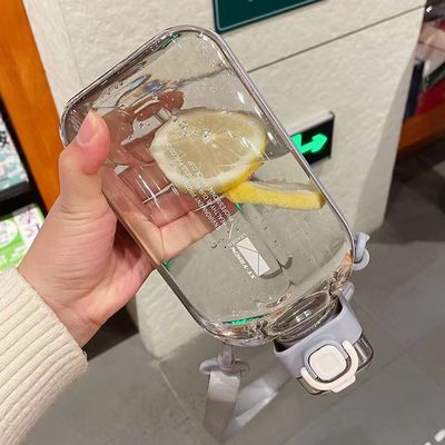 Custom Logo Square Transparent Water Bottles 750ML for Gym Sport Leakproof Plastic
