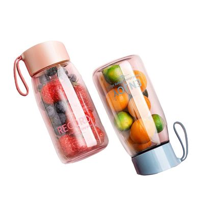 Customized Logo Acceptable 380ml Clear Plastic Drinking Bottle with Lid and Handle