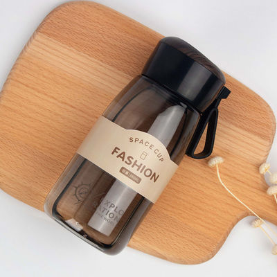 Customized Logo Acceptable 380ml Clear Plastic Drinking Bottle with Lid and Handle