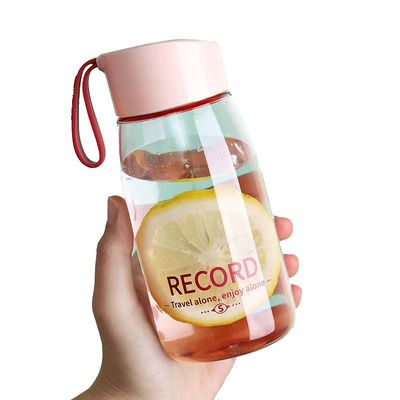 Back to School 380ml Portable Water Bottle for Girls Transparent Plastic Bottle