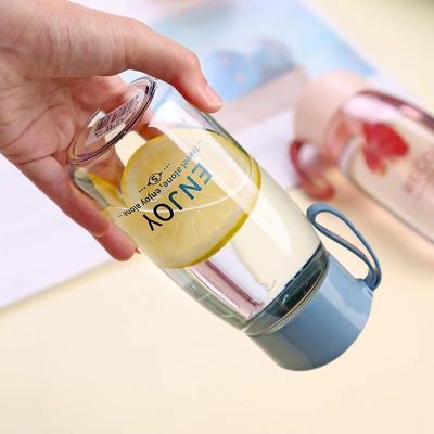 Back to School 380ml Portable Water Bottle for Girls Transparent Plastic Bottle