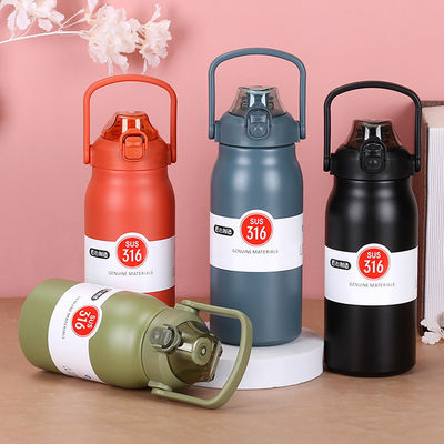 1000ml 316 Double Layer Stainless Steel Vacuum Flasks With Lid and Handle Keep Hot-cold 12 Hours Customized Logo