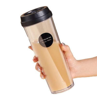 320/420/520ml/700ml Eco-friendly Double Wall Plastic Water Bottle with Leak-proof Lid