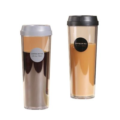 320/420/520ml/700ml Eco-friendly Double Wall Plastic Water Bottle with Leak-proof Lid
