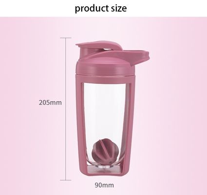 Gym Protein Shaker Bottle 650ml Durable Clear Plastic with Custom Logo and Stirring Ball