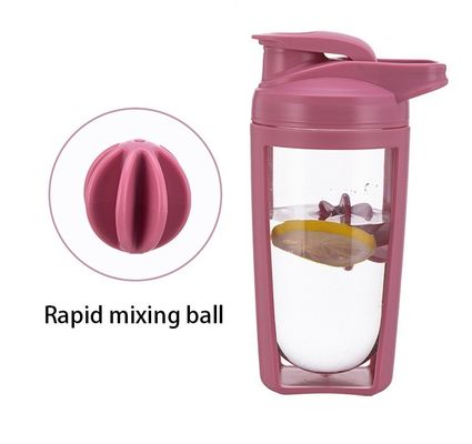 Gym Protein Shaker Bottle 650ml Durable Clear Plastic with Custom Logo and Stirring Ball