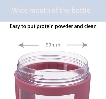 Gym Protein Shaker Bottle 650ml Durable Clear Plastic with Custom Logo and Stirring Ball