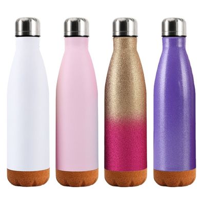 Back to School Custom Color Logo 500ml Stainless Steel Water Bottle With Cork Bottom