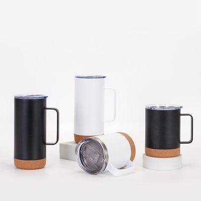 Business Gifts 12oz 16oz Double Walled Travel Mug Tea Infuser Stainless Steel Soft Wood Bottom Beer Mug With Lid