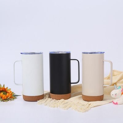 Business Gifts 12oz 16oz Double Walled Travel Mug Tea Infuser Stainless Steel Soft Wood Bottom Beer Mug With Lid