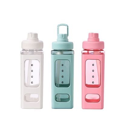 Material 700ML Square Portable High Temperature Resistant Plastic Bottle for Camping