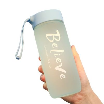 Custom Gym Sports Leakproof Kettle Portable Water Bottle with Clear Cup and Rope