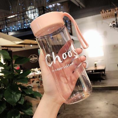 Custom Gym Sports Leakproof Kettle Portable Water Bottle with Clear Cup and Rope