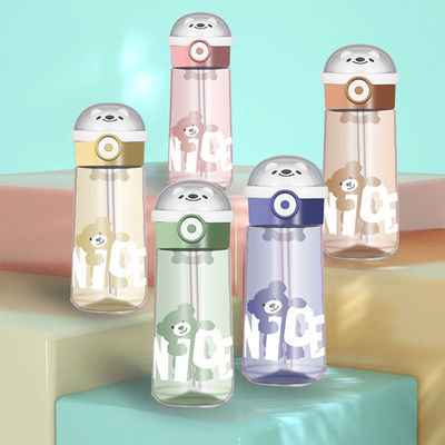Outdoor Travel Tritan Material BPA FREE Kids Bear Water Bottle With Straw For School