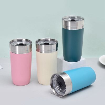 16 oz Car Cup Double Wall Insulated Stainless Steel Modern Design Drinking Bottle with Lid