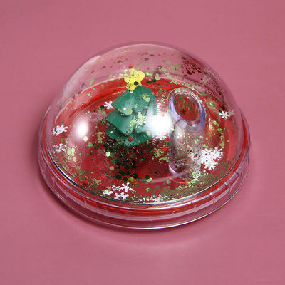 Plastic Christmas Cups 500ml Glitter Double Wall Drinking Tumbler with Lids and Straws