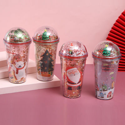 500ml Plastic Double Wall Tumblers with Straw Customized Color and Accessories