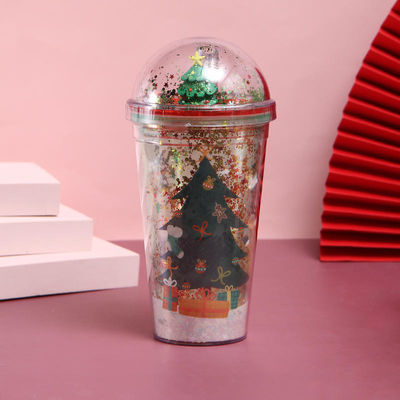 500ml Plastic Double Wall Tumblers with Straw Customized Color and Accessories