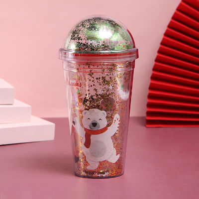 500ml Plastic Double Wall Tumblers with Straw Customized Color and Accessories