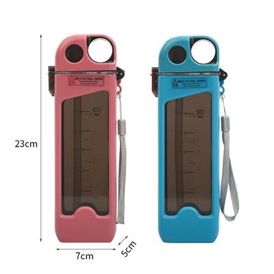 Sample Provide 350ml Portable Plastic Drinking Water Bottle with Scale and Straw