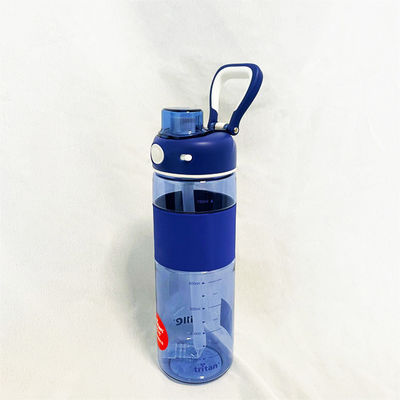 Black Leakproof Tritan BPA Free Sports Water Jug with Time Marker 680ml Plastic Motivational Water Bottle