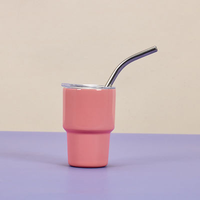 Party Ready 2oz Stainless Steel Double-wall Insulated Sublimated Glass Mug With Straw And Lid