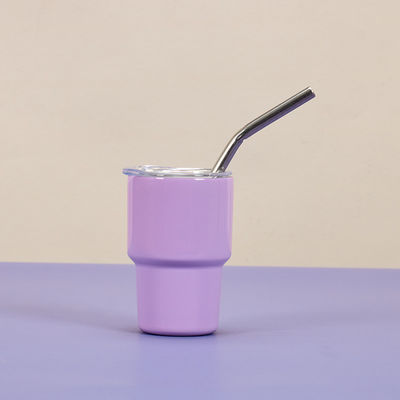 Party Ready 2oz Stainless Steel Double-wall Insulated Sublimated Glass Mug With Straw And Lid
