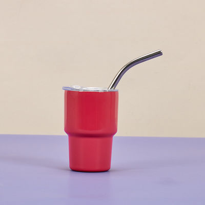 Party Ready 2oz Stainless Steel Double-wall Insulated Sublimated Glass Mug With Straw And Lid