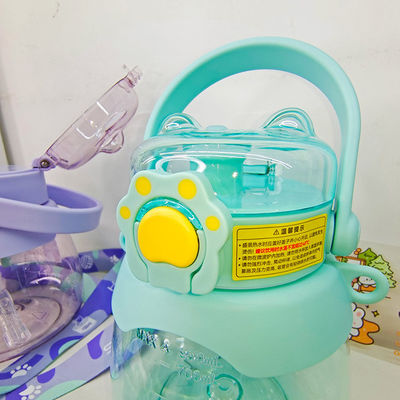 950ml Capacity Sustainable Children's Big Belly Clear Triran Water Bottle with Straw