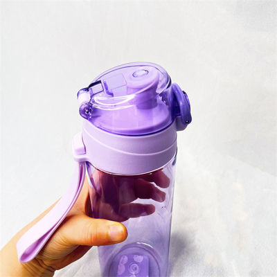 Tritan 600ml Purple Water Bottle Plastic Sport Drinking Bottle With Handle Rope for Gym