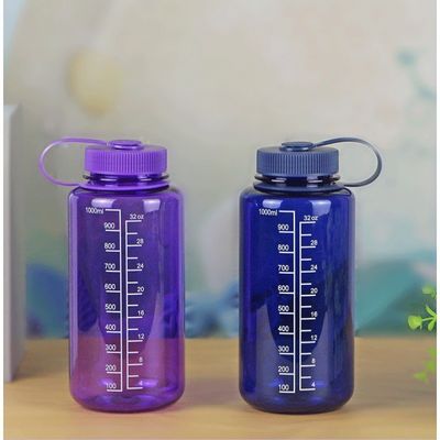 1000ml Bpa Free Plastic Transparent Liquid Water Bottle With Scale For Outdoor Sports