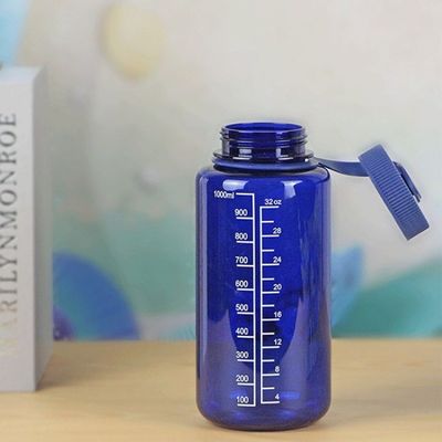 1000ml Bpa Free Plastic Transparent Liquid Water Bottle With Scale For Outdoor Sports