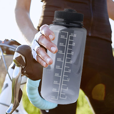 1000ml Bpa Free Plastic Transparent Liquid Water Bottle With Scale For Outdoor Sports