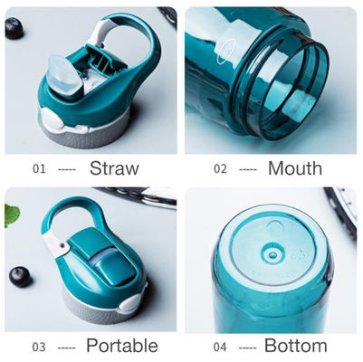 750ml Fitness Protein Gym Shaker Bottle with Straw Tritan Food Silicone Water Bottle