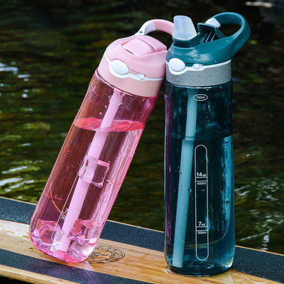 750ml Fitness Protein Gym Shaker Bottle with Straw Tritan Food Silicone Water Bottle
