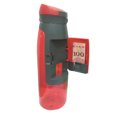 Stocked 750ml Capacity Portable Sport Plastic Drinking Water Bottle With Card Storage