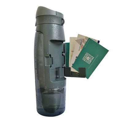 Stocked 750ml Capacity Portable Sport Plastic Drinking Water Bottle With Card Storage