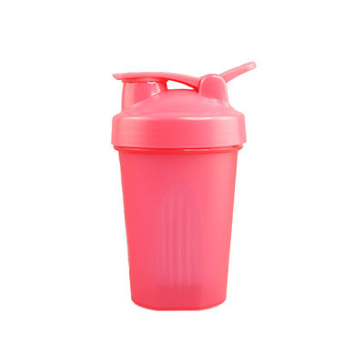 BPA-Free PE Plastic Gym Drinking Water Bottle with Custom Logo and Blender Shaker