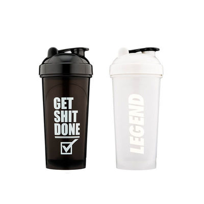 BPA-Free PE Plastic Gym Drinking Water Bottle with Custom Logo and Blender Shaker
