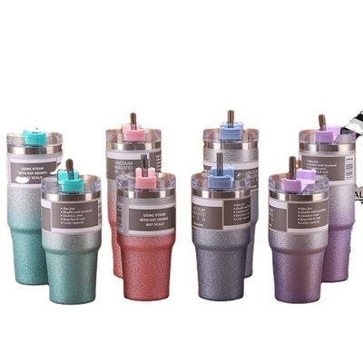 20 oz / 30 oz Stainless Steel Insulated Water Cup Travel Sports Portable Thermos Bottles With Straws