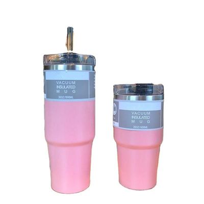 Custom Design 20OZ 30OZ Stainless Steel Water Bottle Colorful Straw Vacuum Insulation